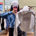 韓國 Marithe Francois Girbaud W Back Classic Logo Crop Hoodie【MD089】 一般商品
