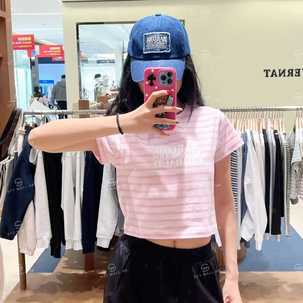 韓國 Marithe Francois Girbaud W Classic Logo Crop Tee【MD149】