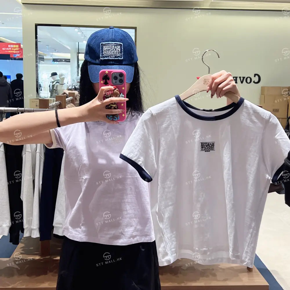 韓國 Marithe Francois Girbaud W Classic Logo Ringer Tee【MD154】 White / S 一般商品