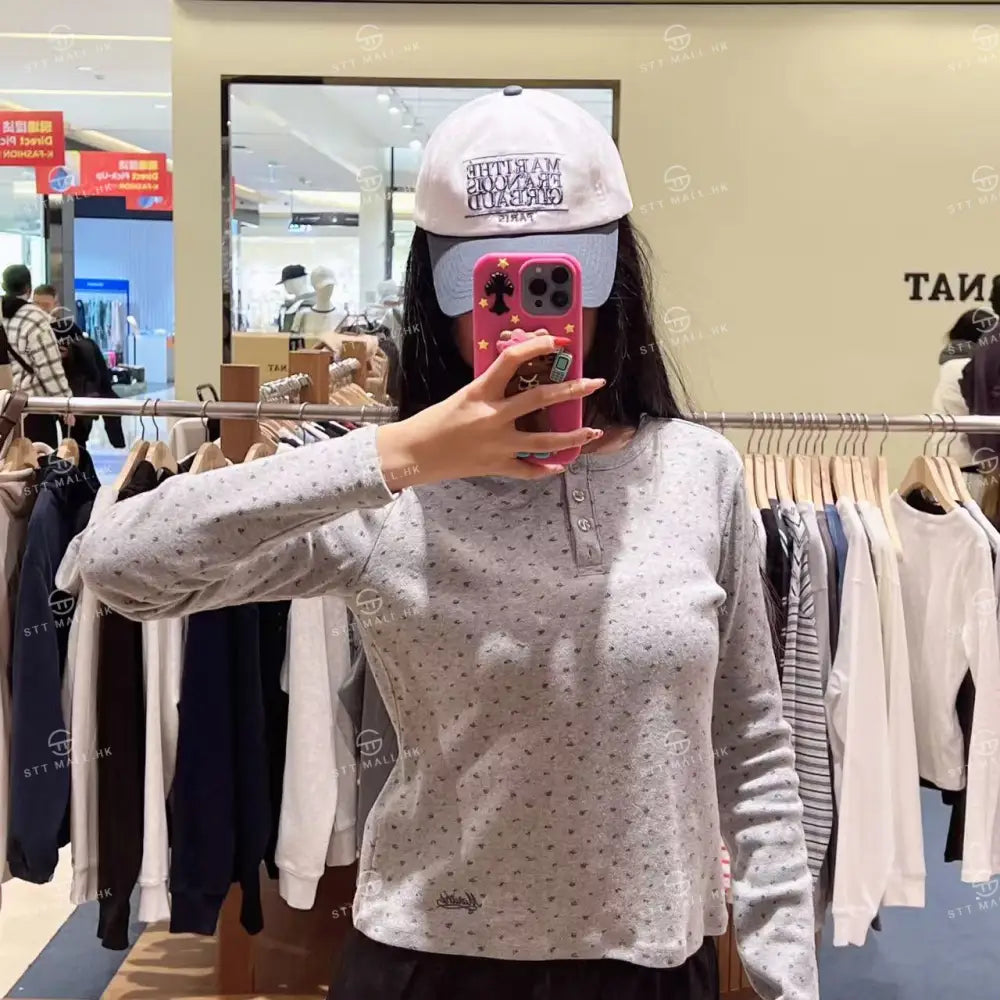 韓國 Marithe Francois Girbaud W Flower Pattern Long Sleeve Tee【MD168】