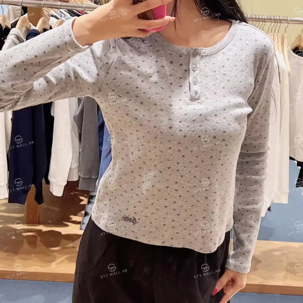 韓國 Marithe Francois Girbaud W Flower Pattern Long Sleeve Tee【MD168】 一般商品
