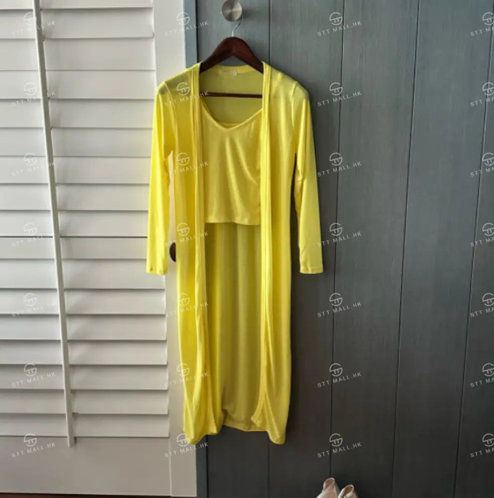 韓國直送黃色外套兩件套【ST076】 黃色 一般商品