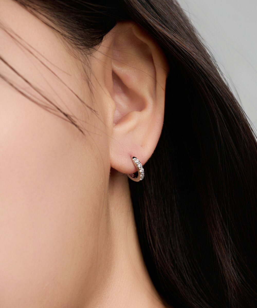 韓國 Lloyd Silver 925 Basic Setting 10mm One-Touch Hoop Earrings【LD001】
