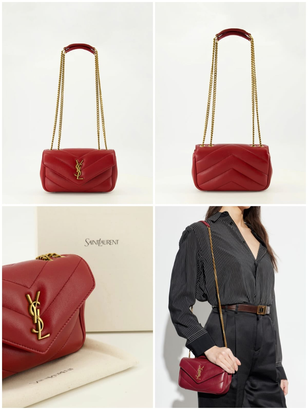 Yves Saint Laurent Loulou Mini Crossbody Bag in Red (訂金 $500, 總賣價: $ 14,000 [SM1798]