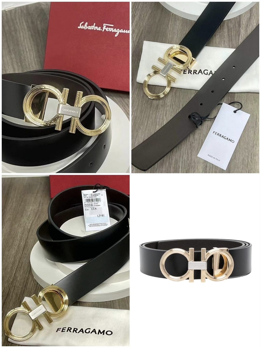 Salvatore Ferragamo Reversible and adjustable Gancini Belt in Black/Brown [SM1792]