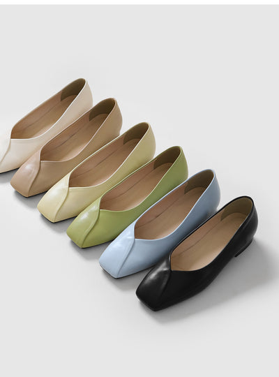 韓國 Sappun Deela Square Flat Shoes (2cm)【SA071】
