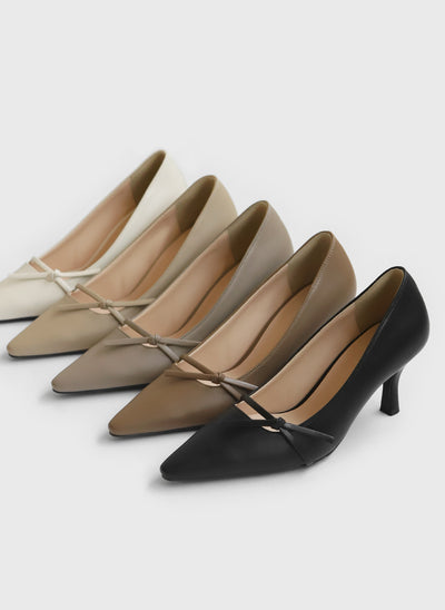 韓國 Sappun Celini Ribbon Pumps Hill【SA026】