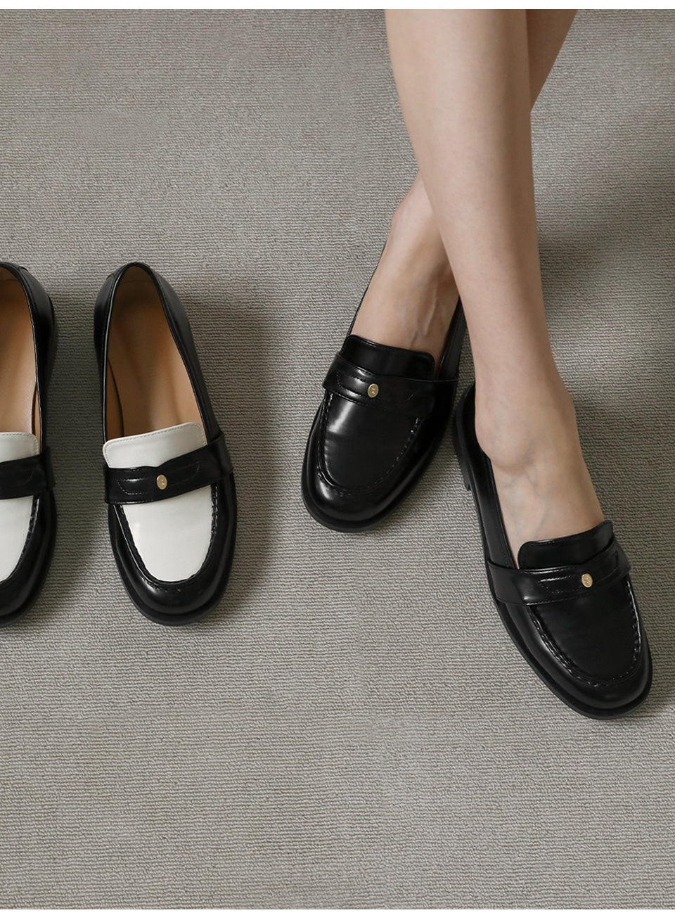 韓國 Sappun Levine round penny loafers (3cm)【SA065】