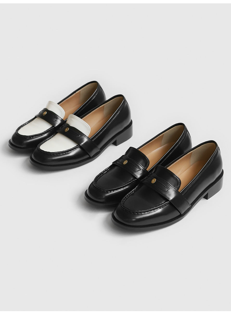 韓國 Sappun Levine round penny loafers (3cm)【SA065】