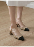 韓國 Sappun Irena Two-tone Square Slingback Heel【SA034】