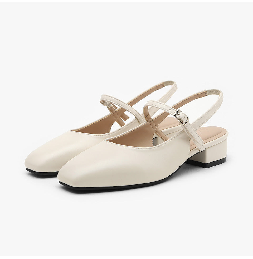 韓國 Sappun Daphni Mary Jane Slingback Flat Shoes (3cm)
 【SA074】