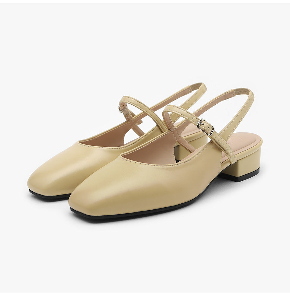 韓國 Sappun Daphni Mary Jane Slingback Flat Shoes (3cm)
 【SA074】