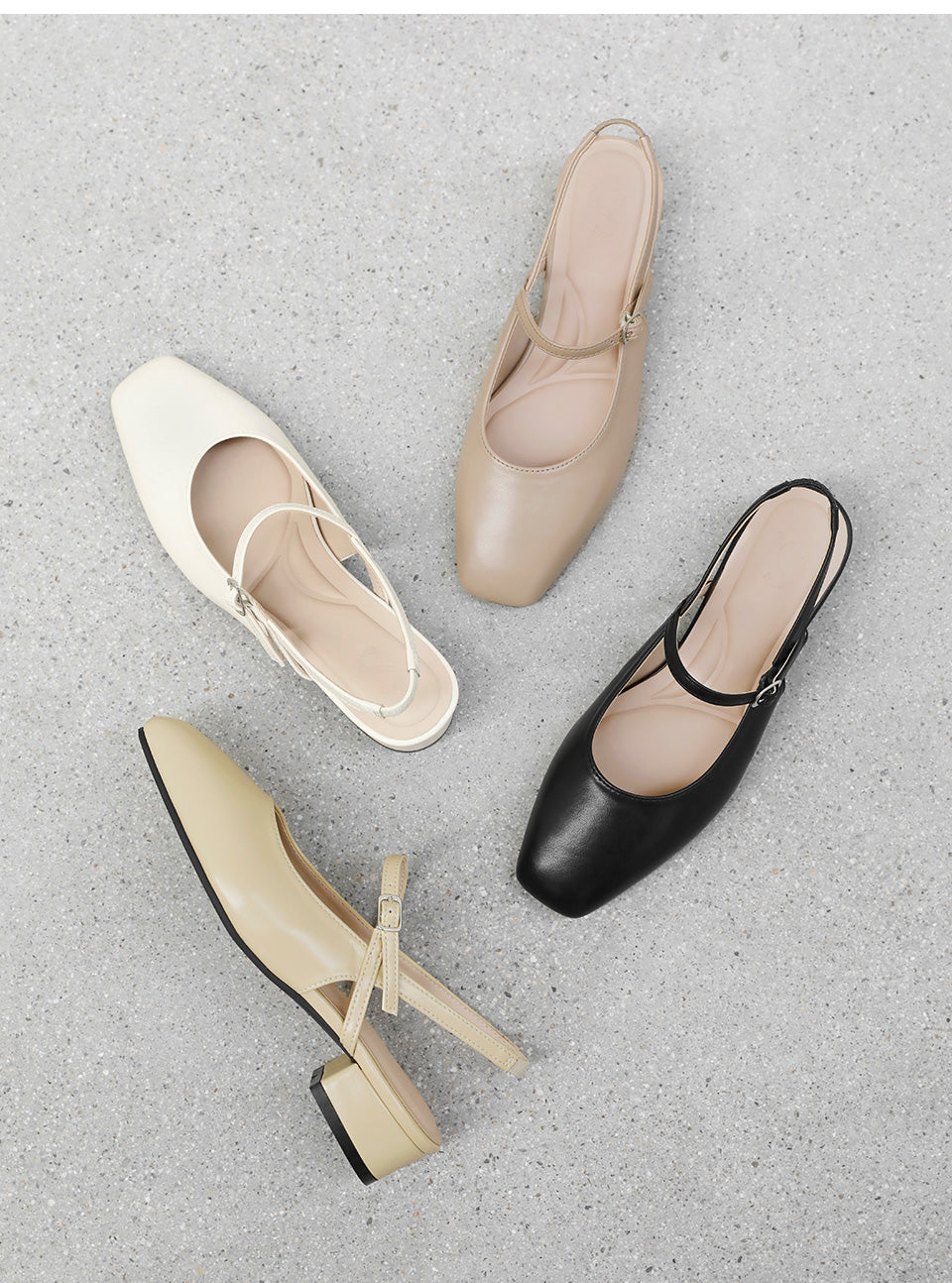 韓國 Sappun Daphni Mary Jane Slingback Flat Shoes (3cm)
 【SA074】