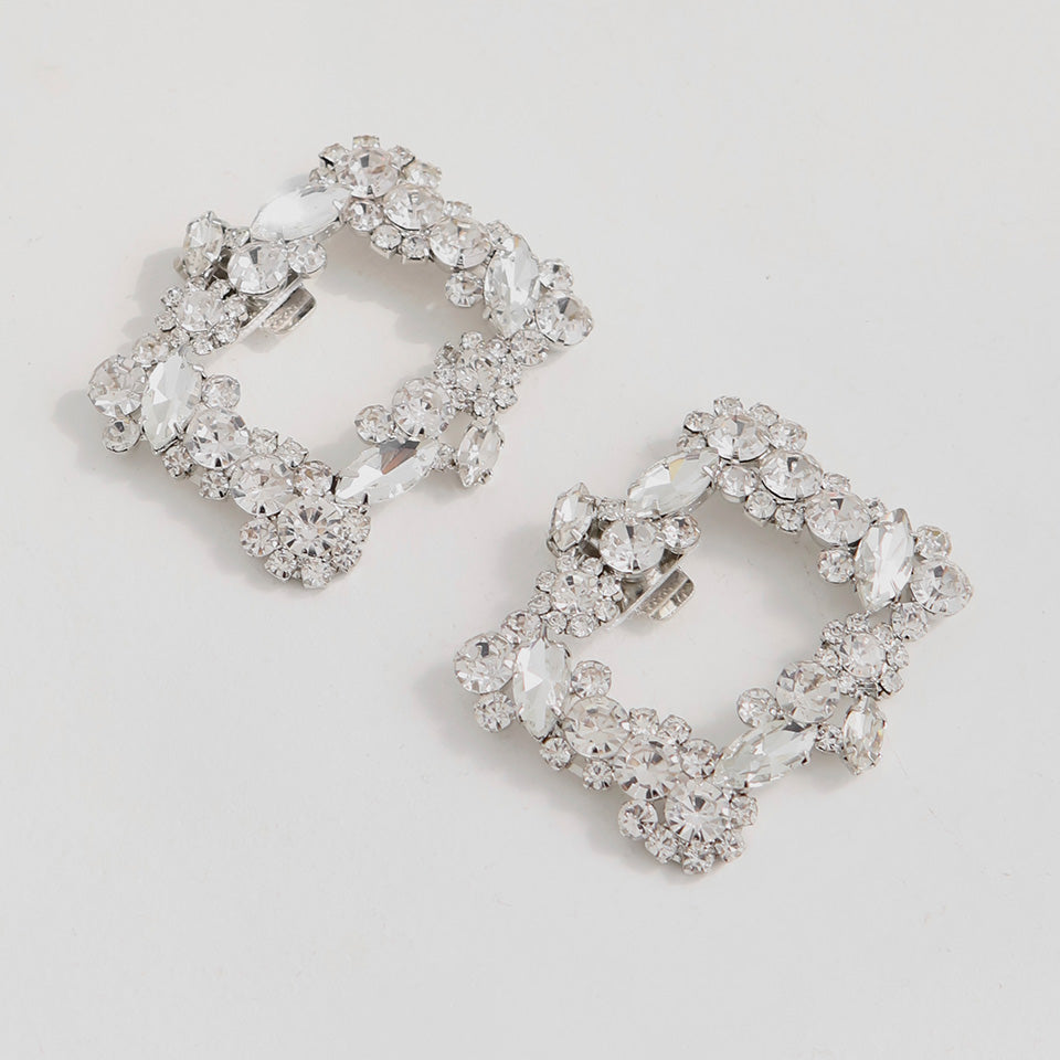 韓國 Sappun Floral Square Cubic Shoes Brooch【SA085】