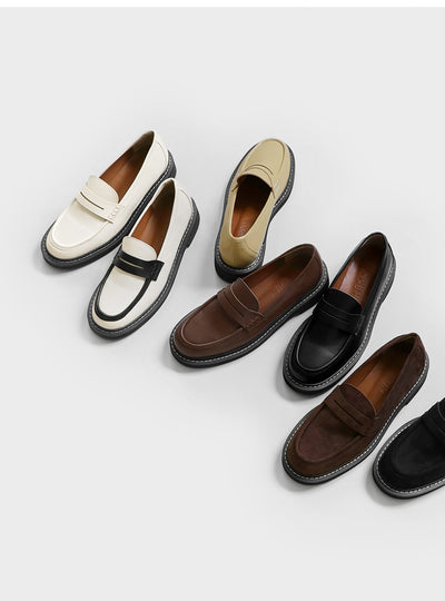 韓國 Sappun Lachne Round Penny Loafers (3cm)【SA064】