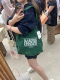 【現貨】韓國 Marithe Francois Girbaud Classic Logo Square Eco Bag【MF607】 Green 一般商品